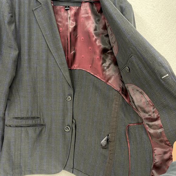 John Varvatos Sport Coat Mens 40 Gray Plaid Blazer Casual 2 Button Layering Work - Picture 11 of 16